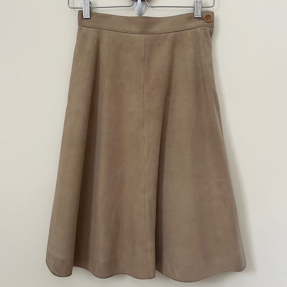 LOEWE Classic A Line Suede Tan Skirt Size 38 (XS / 0-2 US)